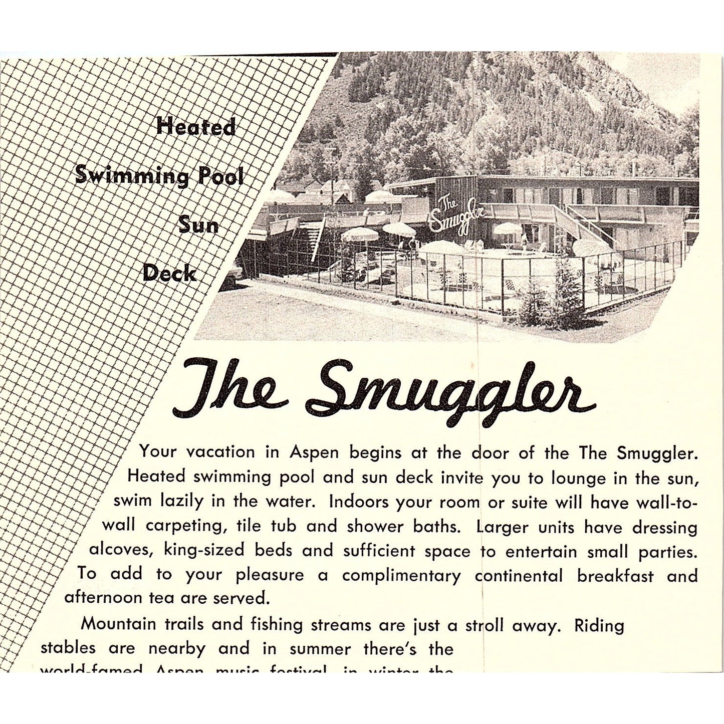 Prospector Lodge Aspen CO 1958 Ad AG1-H4