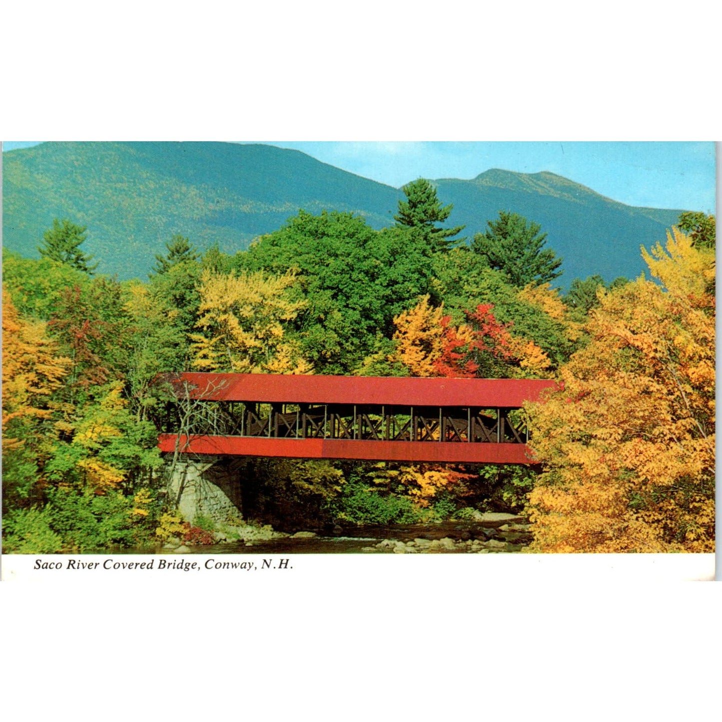 Saco River Bridge Conway NH Covered Bridge Postcard PC4