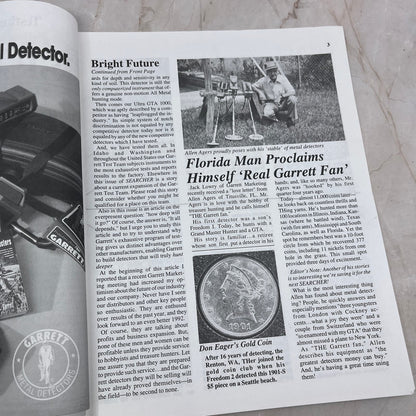 1991 Oct - The Garrett Searcher Newsletter Treasure Hunting Metal Detectors M20