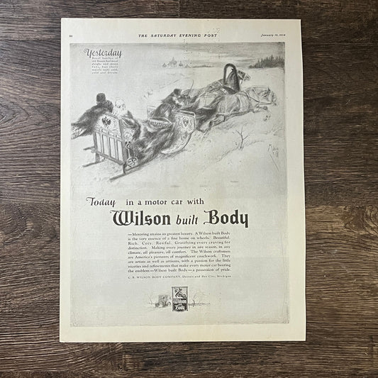 1924 Motorcar With a Wilson Built Body C.R. Wilson Body Co Magazine Ad 10x13 V3