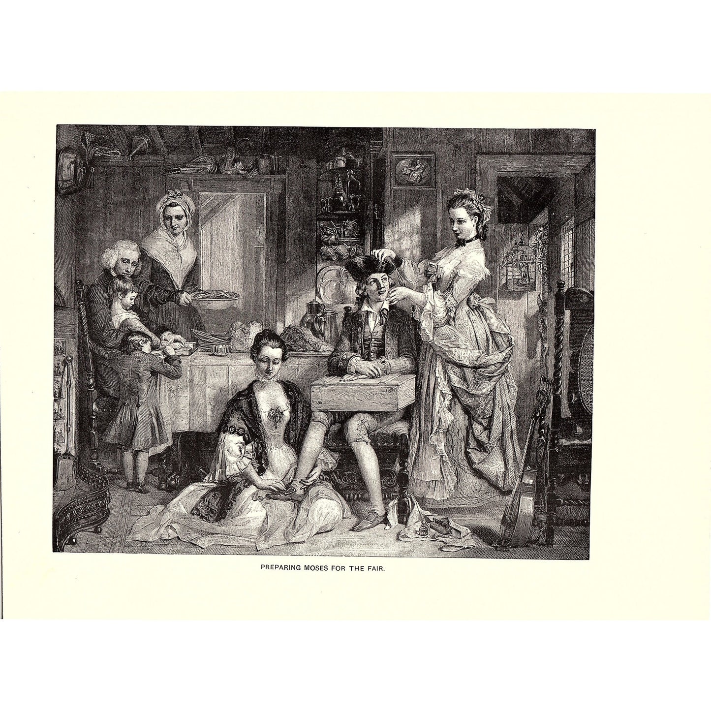 Preparing Moses for the Fair Daniel Maclise Engraving Art Print 9x11 V4