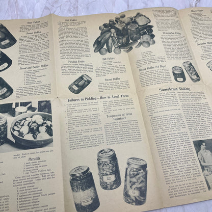 1940s Home Pickling and Salting Vegetables Fold Out Carey Salt Co LA KS TF5-L2