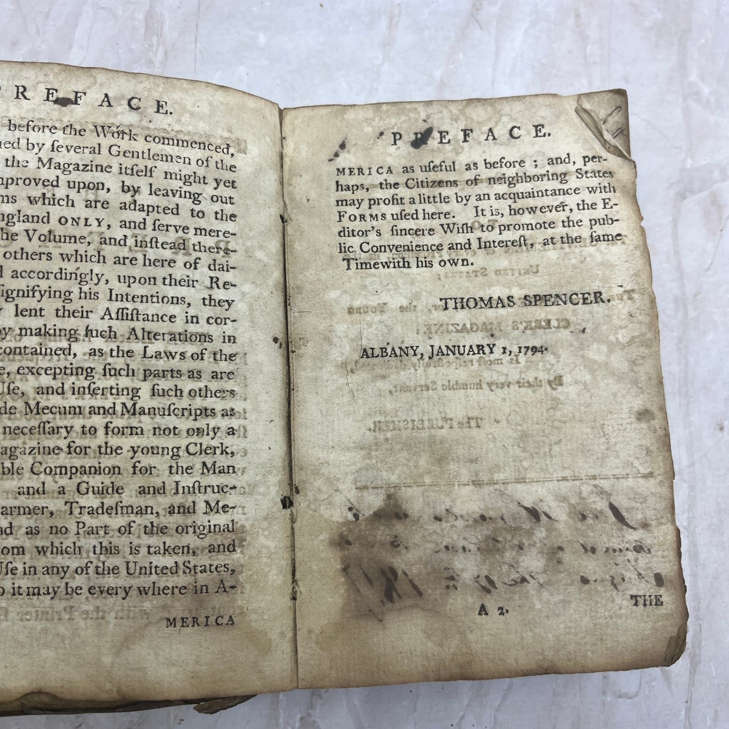 1794 The New Vade Mecum Young Clerk's Magazine Law Book Thomas Spencer TG8-B6