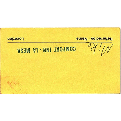 Getaway Rent-A-Car Matthew Gravatt San Diego CA Vintage Business Card SC9-B10