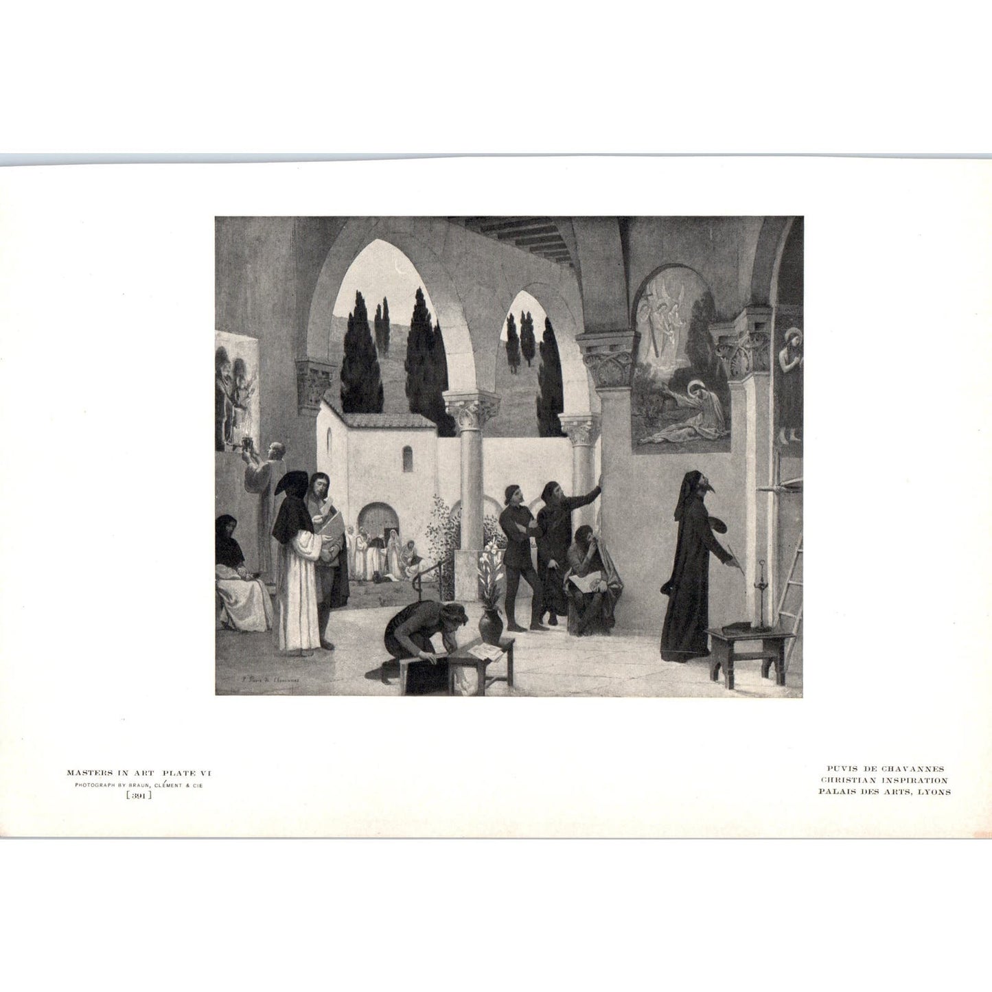 Christian Inspiration - Puvis De Chavannes c1905 Art Print D12