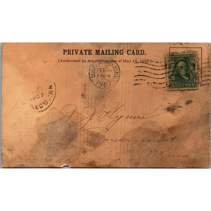 1907 The Security National Bank of Minnesota Postal Mailing Card AJ4-H3