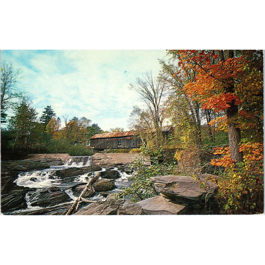 Old Covered Bridge At Thetford Center VT Vintage Covered Bridge Postcard PC12