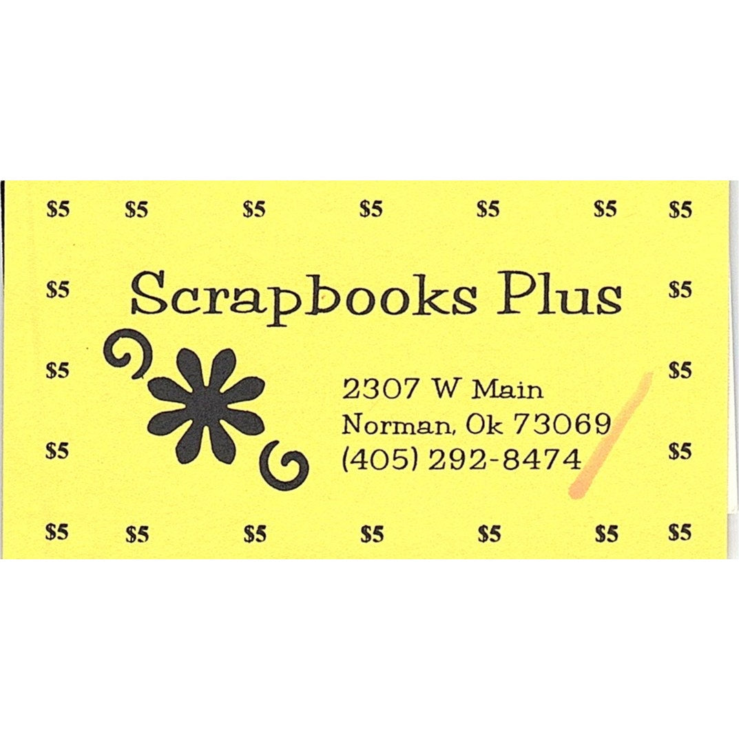 Scrapbook Plus Norman OK Vintage Business Card SC9-B11