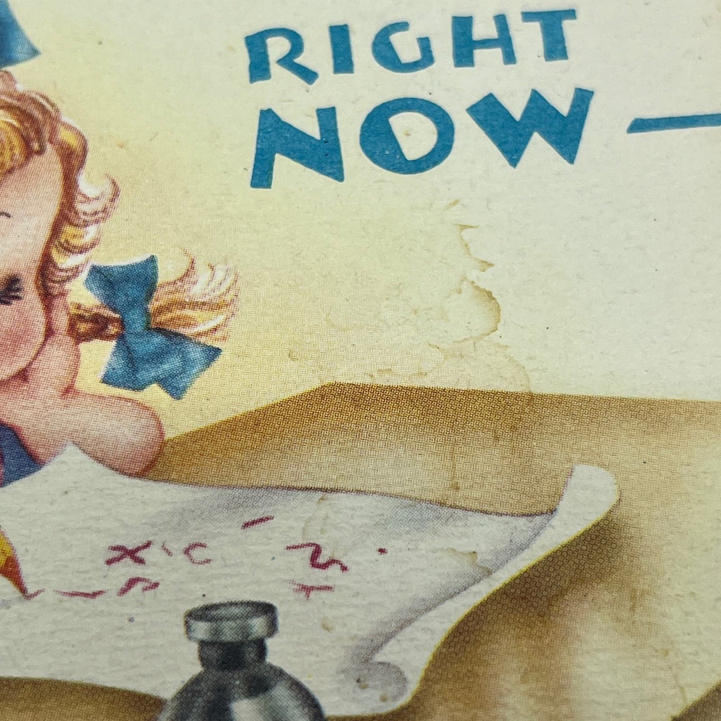 1950s Christmas Greeting Card "Concentratin' on You" AE3