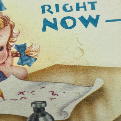 1950s Christmas Greeting Card "Concentratin' on You" AE3