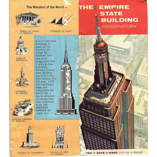 The Empire State Building Observatory Vintage Travel Brochure TH2-TB5