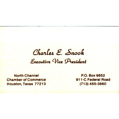 Charles E Snook North Channel Area Chamber of Commerce Vtg Business Card SE3-B9