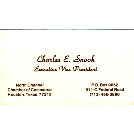 Charles E Snook North Channel Area Chamber of Commerce Vtg Business Card SE3-B9
