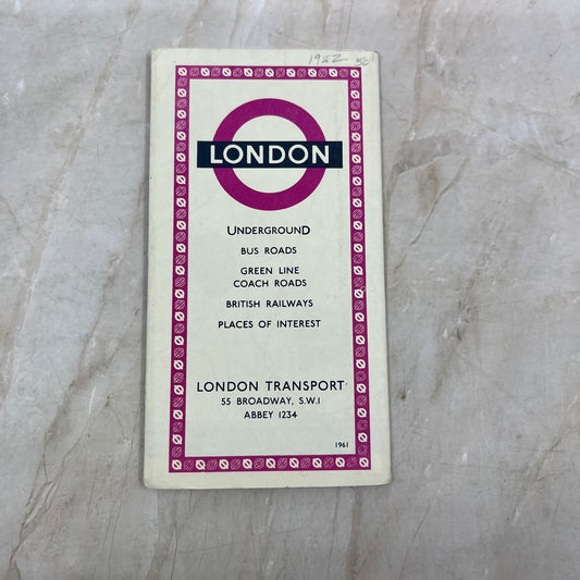 1961 London Transport Map Underground Bus Roads Railways Coach Roads TI9-P1