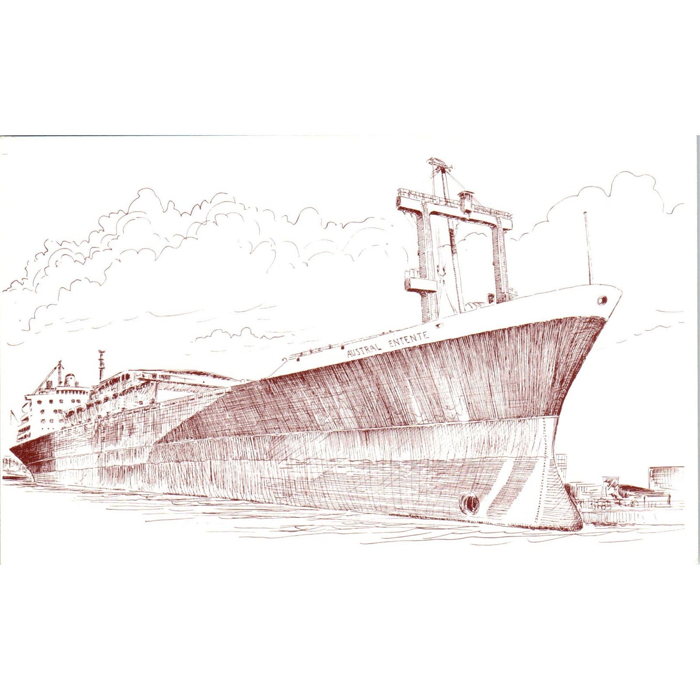 Austral Entente Farrell Lines Container Ship Vintage Postcard PC17