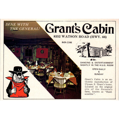 Grant's Cabin Restaurant Watson Road St. Louis 1971 Magazine Ad AD8-H4