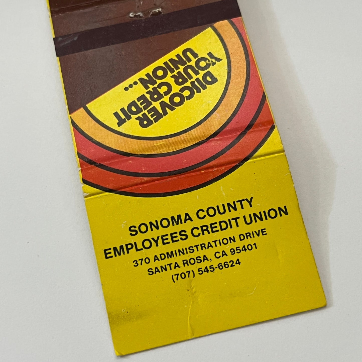 Sonoma County Employees Credit Union Santa Rosa CA Matchbook Cover TB6-MB1-14