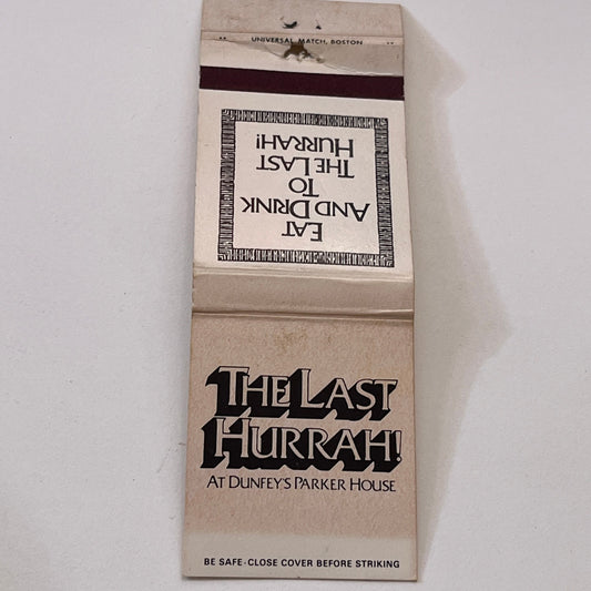 The Last Hurrah at Dunfey's Parker House Vintage Matchbook Cover TB6-MB1-11