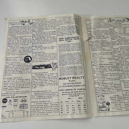 Vintage Florida Sun News Newsletter Mobley Realty Realtor Ray Day J17