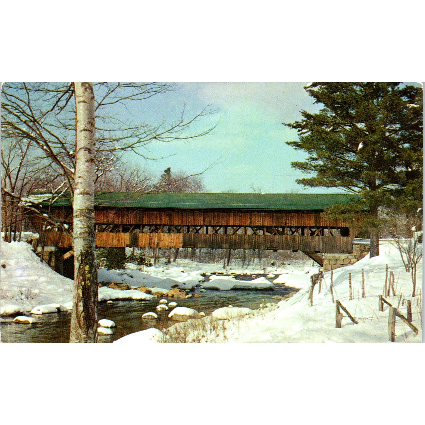 Jackson Bridge New Hampshire Covered Bridge Postcard PB12