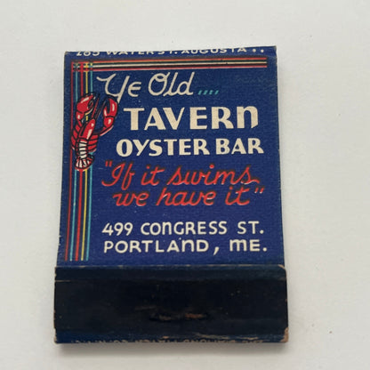 Ye Old Tavern Oyster Bar, Minerva Grill Portland ME Vtg Matchbook Cover TB8-MB-6