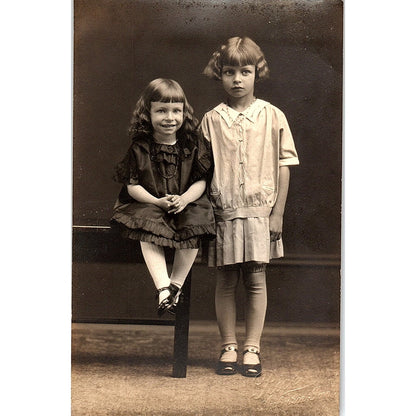 Irma and Betty Hutton Antique Real Photo RPPC Postcard PE14