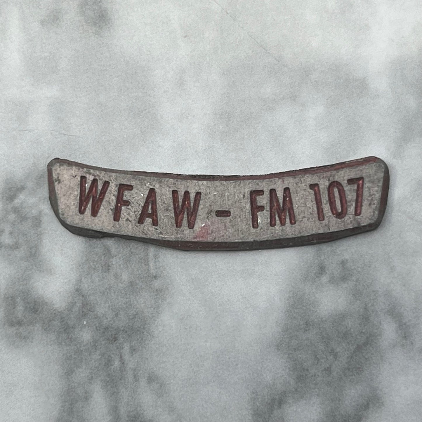 Vintage Letterpress Printers Block Plate TV Radio Call Letters WFAW FM 107 SE841