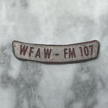 Vintage Letterpress Printers Block Plate TV Radio Call Letters WFAW FM 107 SE841