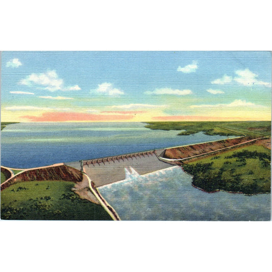 John Martin Caddoa Dam Arkansas River Colorado Original Postcard P1-11