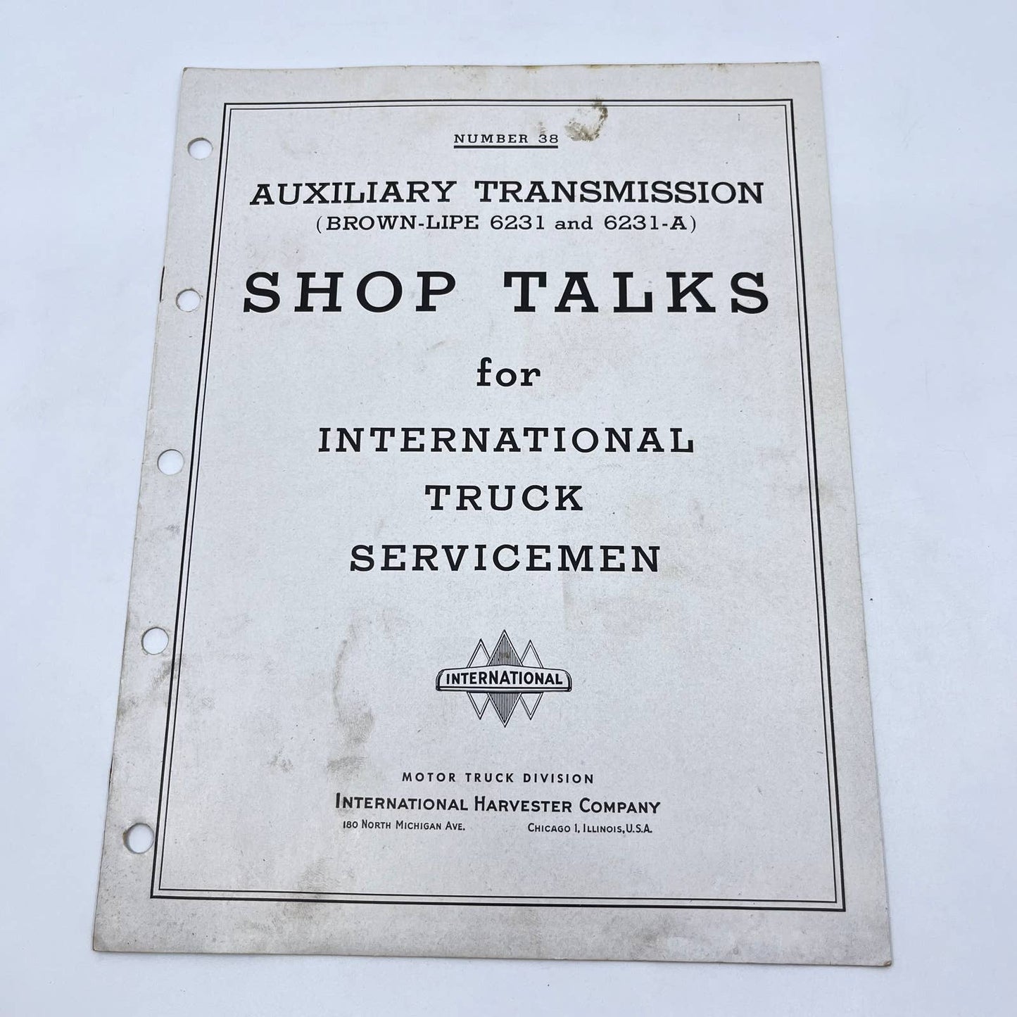 1940s Shop Talks International Truck Servicemen #38 Auxiliary Transmission TF8