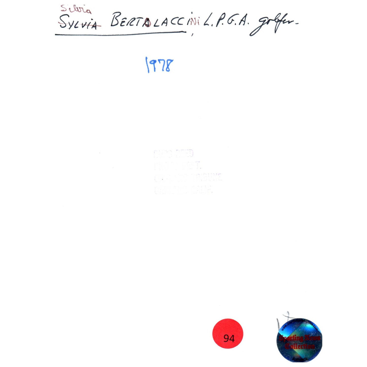 1978 Original Press Photo Ladies' PGA Golf Silvia Bertolaccini ~7x9 AD1-1