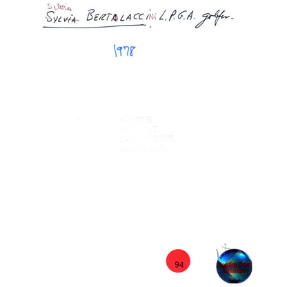 1978 Original Press Photo Ladies' PGA Golf Silvia Bertolaccini ~7x9 AD1-1