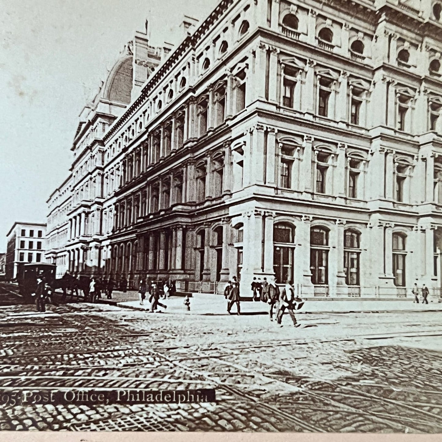 Post Office, Philadelphia c1880 Antique Stereoview Card TJ9-V4