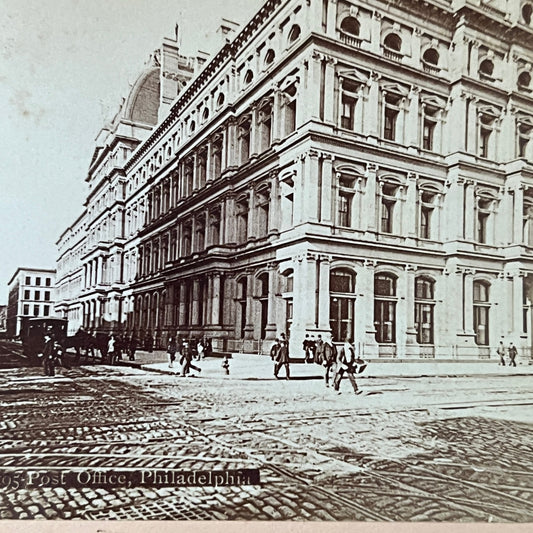 Post Office, Philadelphia c1880 Antique Stereoview Card H2-3