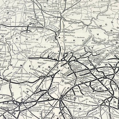 1910 Map Railway Stocks and Bonds Map of the Southern Railway Co System FL3