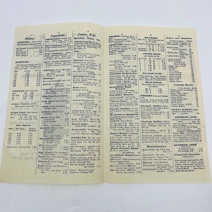 1925 Henry Bros. & Co. Jobbers & Distributors Bananas Price List Baltimore MD D5