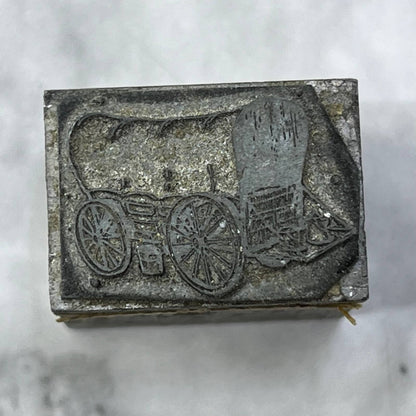 Vintage Printing Letterpress Printers Block Plate Covered Wagon SE821