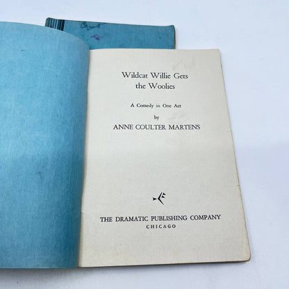 1951 Wildcat Willie Gets the Woolies One Act Play Anne Coulter Martens Set 3 TF9