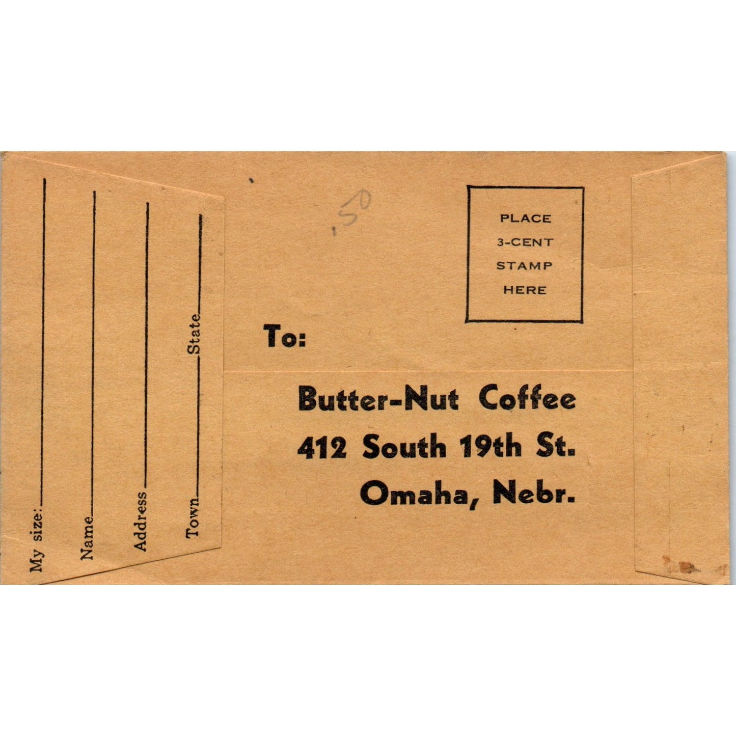 Butter-nut Coffee Advertising Envelope Nylons Promotion Omaha Nebraska AK3-M42
