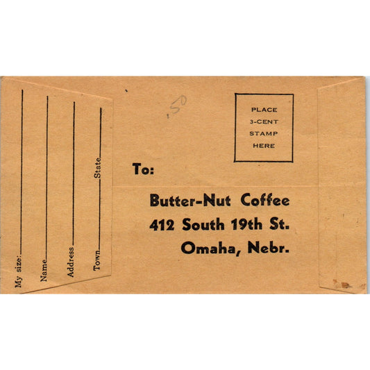 Butter-nut Coffee Advertising Envelope Nylons Promotion Omaha Nebraska AK3-M42