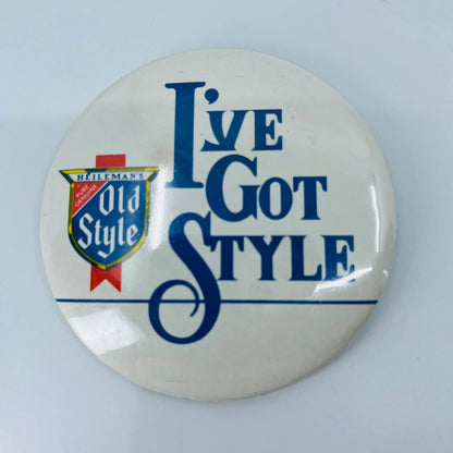 1970s I've Got Style Heileman's Pure Genuine Old Style Beer Pin Button SB3