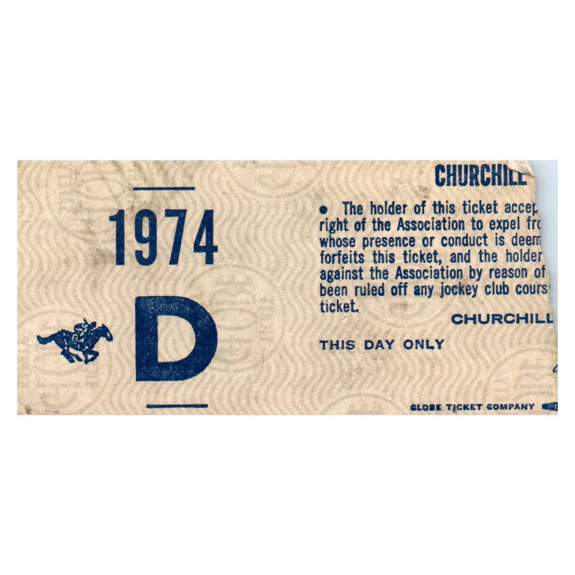 1974 Kentucky Derby Ticket Churchill Downs SE4