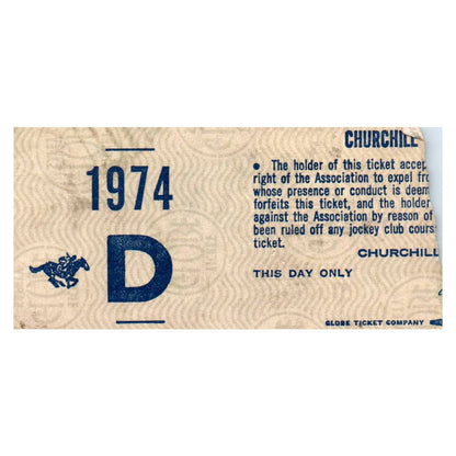 1974 Kentucky Derby Ticket Churchill Downs SE4