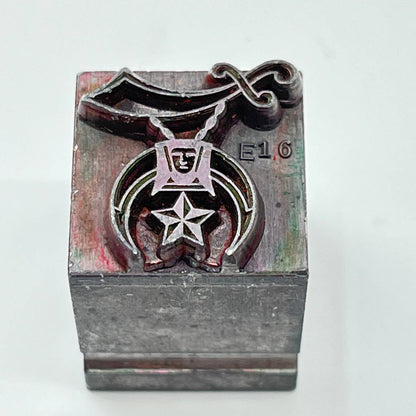 1920s Shriners Freemason Masonic Metal Stamp Typeset Print Block 3/4” SC7-4