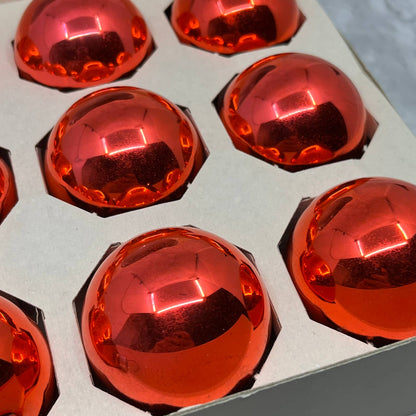 Shiny Brite 12 Vintage 2 1/4" Mercury Glass Ornaments Original Box Red Pink OT1