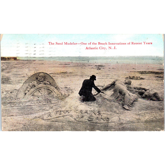 Sand Modeler 1910 Atlantic City NJ Original Postcard P2-10