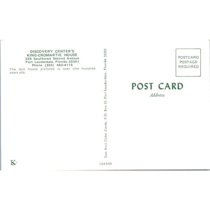 Doll House From King-Cromartie House Ft. Lauderdale FL Original Postcard PB5