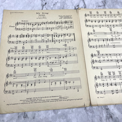 My Song George White's Scandals Lew Brown 1931 Sheet Music V37-5