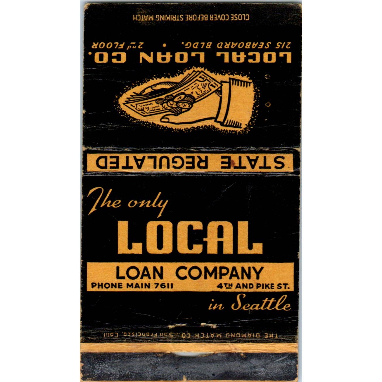 Local Loan Co Seattle Washington Advertising Matchbook Cover SA1-M5