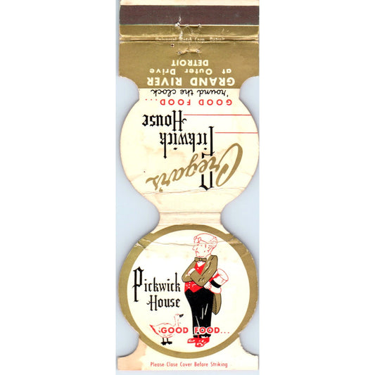Cregar's Pickwick House Grand River Detroit Advertising Matchbook Cover SA6-M4